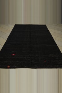 Dark Brown Turkish Kilim Rug 6x10  178,305 - Goat Hair Rug  $i