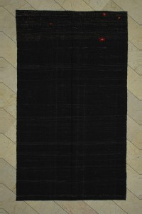 Goat Hair Rug Dark Brown Turkish Kilim Rug 6x10  178,305