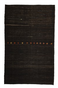 Goat Hair Rug Dark Brown Turkish Kilim Rug 7x10 Feet  197,310