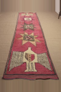 Eagle Figure Wool Rug Runner 3.5x13.1. 106,400 - Turkish Rug Runner  $i