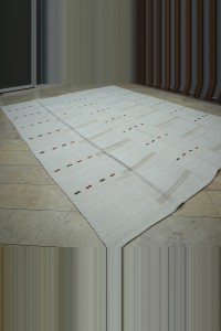 Embrodiery and Striped Hemp Rug 10x13  305,385 - Turkish Hemp Rug  $i