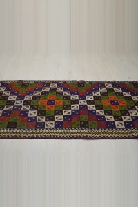 Embroidered  Kilim Runner Rug 3x11 Feet 88,330 - Turkish Rug Runner  $i