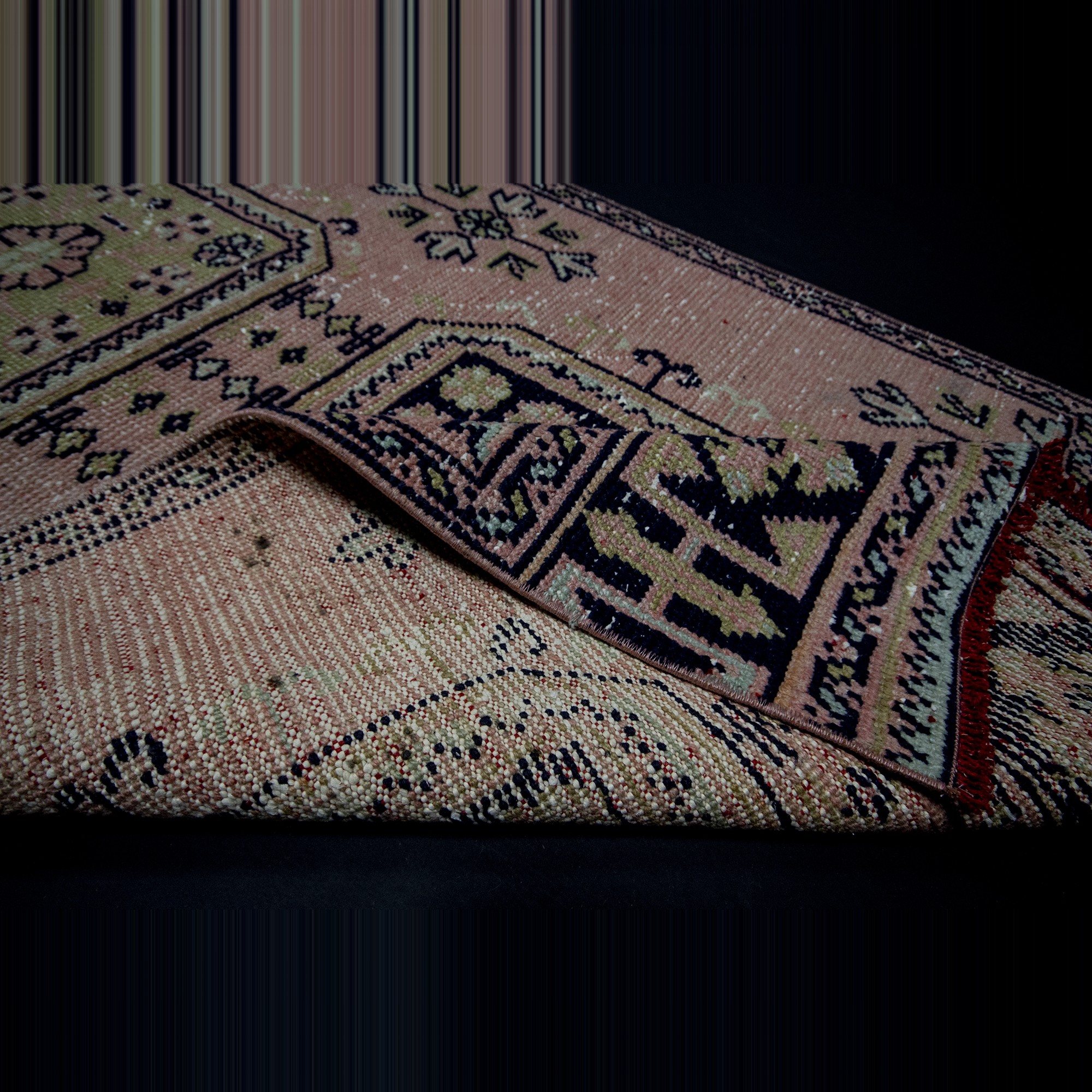 Faded Salmon Pink Runner Rug 3x12 Feet Turkish Rug Runner