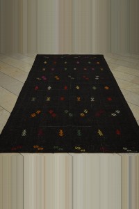 Flat weave Dark Brown Goat Hair Rug 5x10  155,293 - Goat Hair Rug  $i