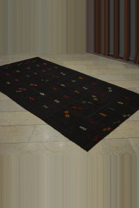 Flat weave Dark Brown Goat Hair Rug 5x10  155,293 - Goat Hair Rug  $i