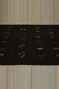 Flat weave Dark Brown Goat Hair Rug 5x10  155,293 - Goat Hair Rug  $i