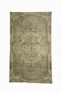 Oushak Rug Floral Vintage Area Rug 6x9 Feet 172,288