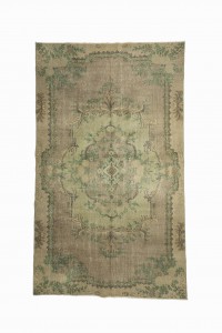 Oushak Rug Floral Vintage Area Rug 6x9 Feet 172,288