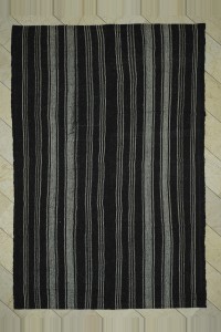 Goat Hair Rug Goat Hair Striped Turkish Kilim rug 7x10 Feet  212,305
