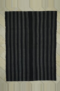 Goat Hair Rug Goat Hair Vintage Striped Turkish Kilim Rug 6x9 Feet  194,260