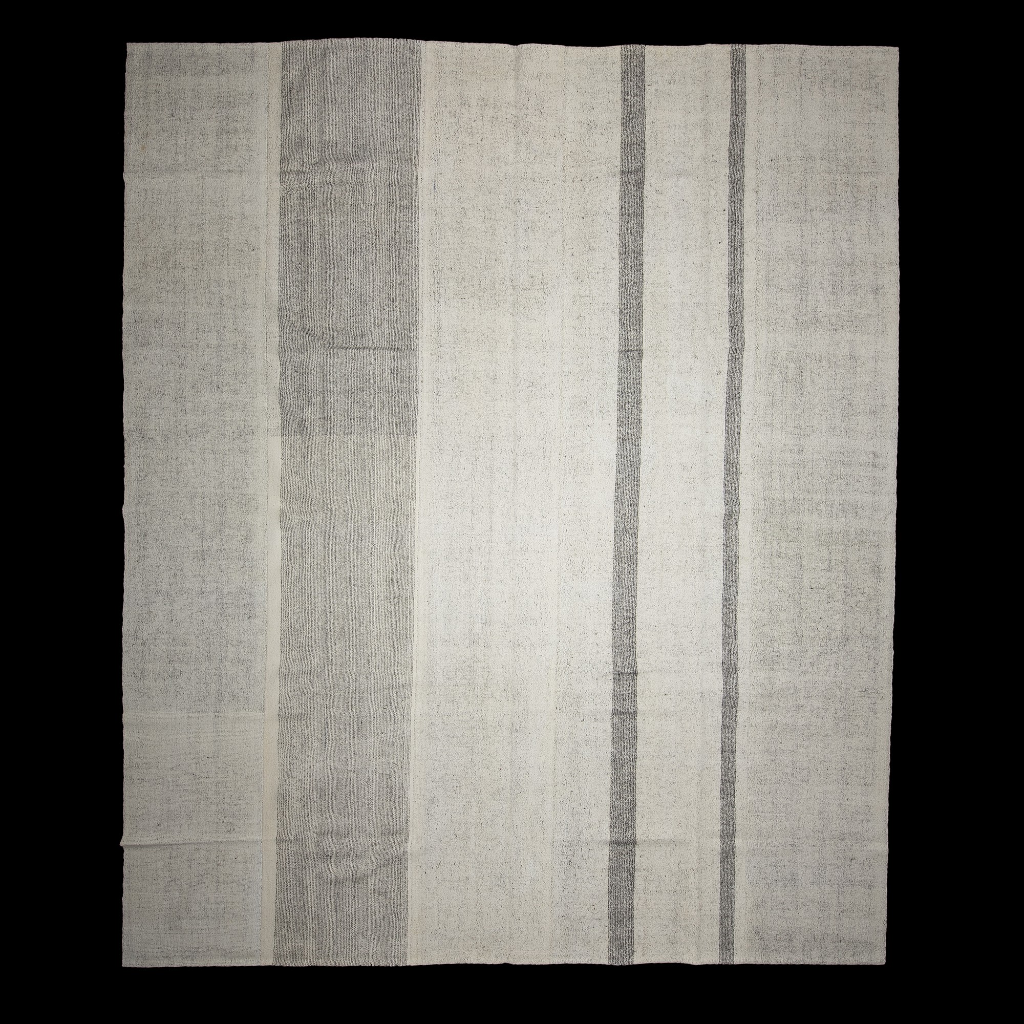 Gray And White Turkish Cotton Woven Kilim Rug 10x12 Turkish Natural Rug