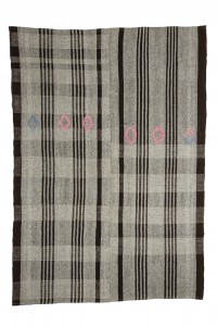 Gray Brown Flat Weave Kilim Rug 6x8 Feet  171,244 - Grey Turkish Rug  $i