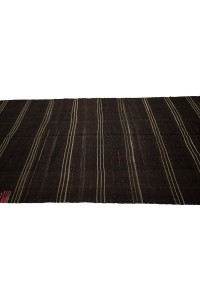 Gray Striped Dark Brown Turkish Kilim Rug 5x11 Feet  157,332 - Goat Hair Rug  $i