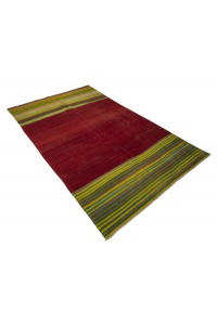 Green Red Turkish Kilim Rug 5x7 Feet 139,215 - Turkish Kilim Rug  $i
