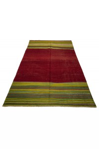 Green Red Turkish Kilim Rug 5x7 Feet 139,215 - Turkish Kilim Rug  $i