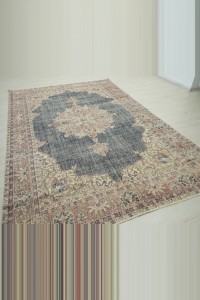 Heriz Pattern Navy Blue Oushak Rug 7x10 196,300 - Oushak Rug  $i