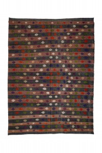 Turkish Kilim Rug Khaki Red Kilim Rug 6x8 Feet 175,236