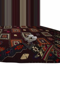 Large Red Orange Turkish Kilim Rug 7x10 Feet  216,308 - Turkish Kilim Rug  $i