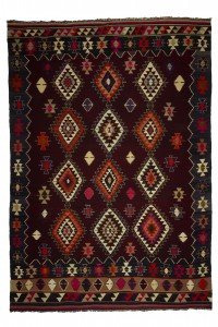 Turkish Kilim Rug Large Red Orange Turkish Kilim Rug 7x10 Feet  216,308