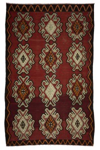 Turkish Kilim Rug Large Red Turkish Kilim Rug 7x10 Feet 197,314
