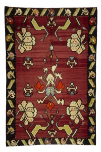 Large Red Turkish Kilim Rug 7x11 Feet 222,333 - Turkish Kilim Rug  $i