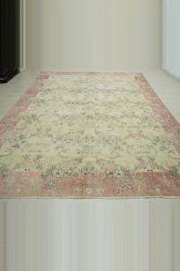Large Vintage Turkish Carpet Rug 8x11 Feet  244,340 - Oushak Rug  $i