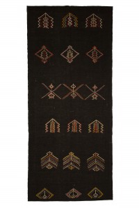 Goat Hair Rug Long Turkish Brown Kilim Rug 6x13 Feet  170,396