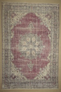 Oushak Rug Medallion Pattern Red and Blue Oushak Rug 8x12 Feet 245,366