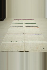 Mid Century Modern Hemp Kilim Rug 6x11 170,325 - Turkish Hemp Rug  $i