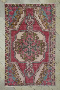 Turkish Carpet Rug Mid century Oushak Area Rug 4x7 128,211