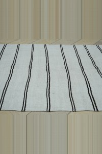 Minimalist Decor Stripe Hemp Kilim Rug 170,380 - Turkish Hemp Rug  $i