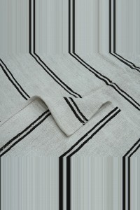Minimalist Decor Stripe Hemp Kilim Rug 170,380 - Turkish Hemp Rug  $i