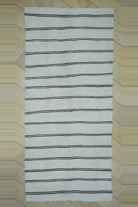 Turkish Hemp Rug Minimalist Decor Stripe Hemp Kilim Rug 170,380