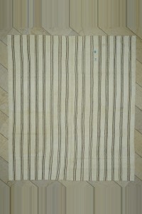 Turkish Natural Rug Minimalist Decor Striped Rug 7x8 Feet 220,249