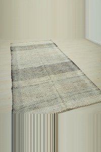 Minimalist Decor Turkish Kilim Rug 4x9 137,284 - Grey Turkish Rug  $i