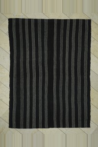 Goat Hair Rug Modern Black And Gray Turkish Kilim Rug 6x8   184,253