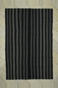 Goat Hair Rug Modern Black And Gray Turkish Kilim rug 6x9 182,260