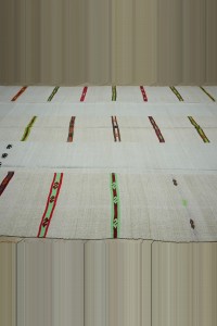 Multi Color Stripe Hemp Kilim Rug 9x12 275,367 - Turkish Hemp Rug  $i