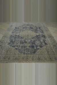 Navy Blue Persian Pattern Turkish Rug 7x10 Feet 195,289 - Oushak Rug  $i