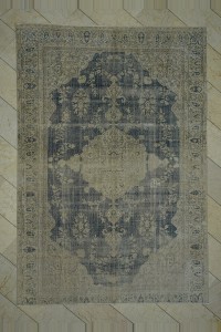 Oushak Rug Navy Blue Persian Pattern Turkish Rug 7x10 Feet 195,289