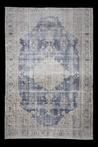 Oushak Rug Navy Blue Turkish Rug 7x10 Feet 195,289