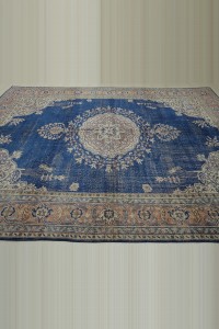 Navy Blue Vintage Oushak Rug 8x11 Feet 248,340 - Oushak Rug  $i