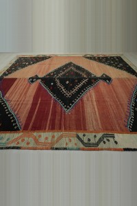 Old Antique Red Black Malatya Kilim Rug 10x12 308,378 - Turkish Kilim Rug  $i