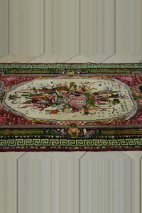 Old Turkish Gordes Carpet Rug 4x6 122,195 - Turkish Carpet Rug  $i