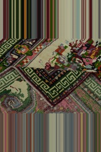 Old Turkish Gordes Carpet Rug 4x6 122,195 - Turkish Carpet Rug  $i