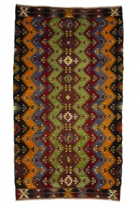 Turkish Kilim Rug Orange Green Turkish Kilim Rug 6x10 Feet  170,292