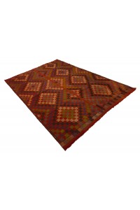 Orange Turkish Flat Weave Kilim Rug 5x7 Feet  160,212 - Turkish Kilim Rug  $i