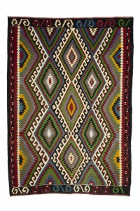 Turkish Kilim Rug Oushak Flat Weave Kilim Rug 6x10 Feet 188,309