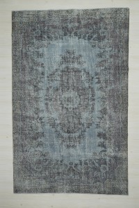 Oushak Rug Overdyed Gray Turkish Rug 7x10 Feet 197,313