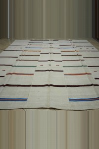 Oversize Multi Colors Striped Turkish Hemp Rug 11x12  336,368 - Turkish Hemp Rug  $i